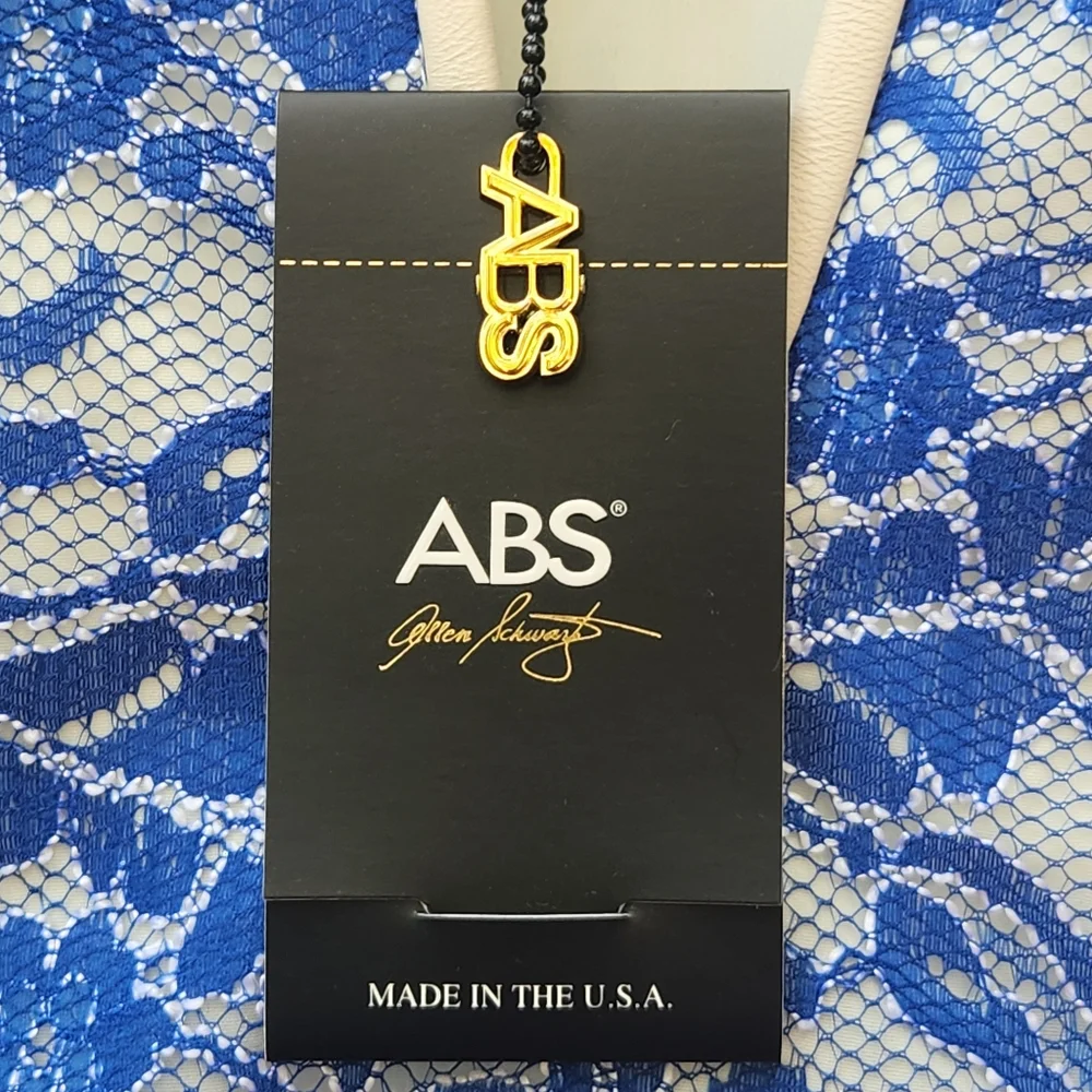 ABS Allen Schwartz Women's Dress Size 4 Blue Floral Lined Classic NWT Made USA - Picture 3 of 10